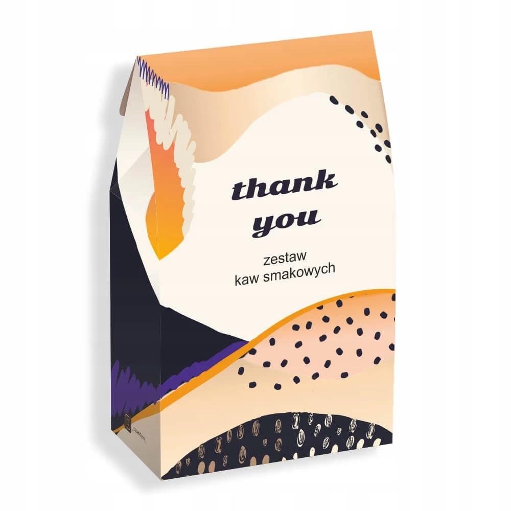 BOX prezentowy THANK YOU - zestaw kaw smakowych świeca sojowa kubki kawa waniliowa - prezent upominek podziękowanie dla nauczyciela wychowawcy kobiety faceta