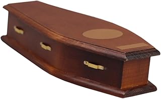 Dollhouse Miniature Casket Wood Casket 1/12 Scale Furniture Model DIY Accessory Ornament Brown Dollhouse Furniture
