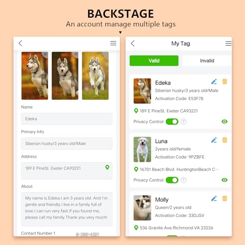 2 Pack-Custom pet Tags, Pet Id Tags for Dogs, Cat & Dog Collar Charm, Lightweight Sturdy Cute Cat Smart ID Tags, Personalized Dog Name Tags,Silent, Lightweight Durable,NO APP(Blue&Blue, 1.2") - Image 6