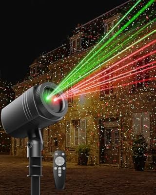 Enjoyedled Christmas Projector Lights Outdoor with Remote Control, Red and Green Galaxy Laser Light with IP65 Waterproof, Home Decor for Wedding Garden Yard Holiday Party