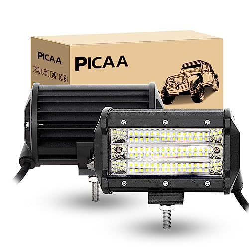 PICAA 2 piezas Faro Trabajo LED Focos de Coche 12V 24V 5 pulgadas 135W 9D Faros Led Tractor 6000K IP67 Impermeable Off-road Foco de Trabajo LED para Moto ATV SUV Tractor Camión Barco