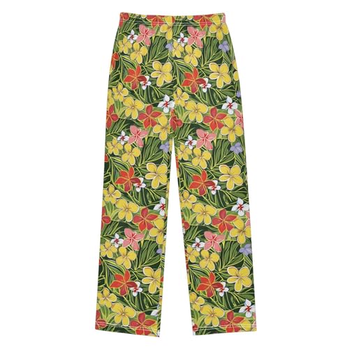 Pajama Pants Tropical Flowers Pattern PJ Bottoms Sleepwear Lounge Sleep Pant with Pockets