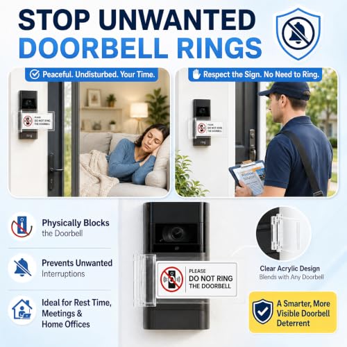 Image of Do Not Ring Doorbell Sign,Acrylic No Soliciting Reminder,2 Pack