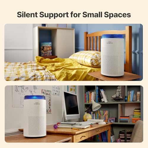Image of COWAY Air Purifiers for Bedroom Home up to 450 ft, HyperCaptive Filter for Smoke, Allergies, Pet Dander, AQI Monitor, Auto&Sleep Mode, Timer, Filter Indicator, Night Light, 3yr Warranty, 50 White