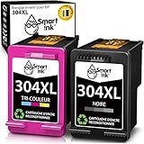 Smart Ink Compatible Remplacement des Cartouches d'Encre pour HP 304XL 304 XL High Yield 2 Pack (Noir & Couleur) pour DeskJet 2620 2625 2630 2635 2655 3700 3720 3730 3755 ENVY 5010 5010 5020 5052 5055