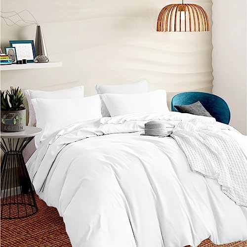 EGYLIN 800 Thread Count 100% Egyptian Cotton King Size Duvet Cover Set Long Staple Cotton White Quilt Cover With 2 Pillowcases, Extra Soft Non-Iron Easy Care Luxury Sateen Bedding Set - Image 3