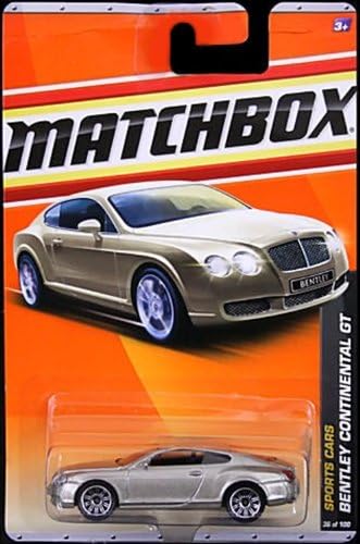 Matchbox 2011, Bentley Continental Gt (dourado) 36/100, carros esportivos. Escala 1:64.