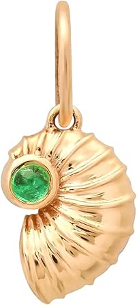 Yellow Gold Plated Seashell 925 Sterling Silver Handmade Pendant Jewelry