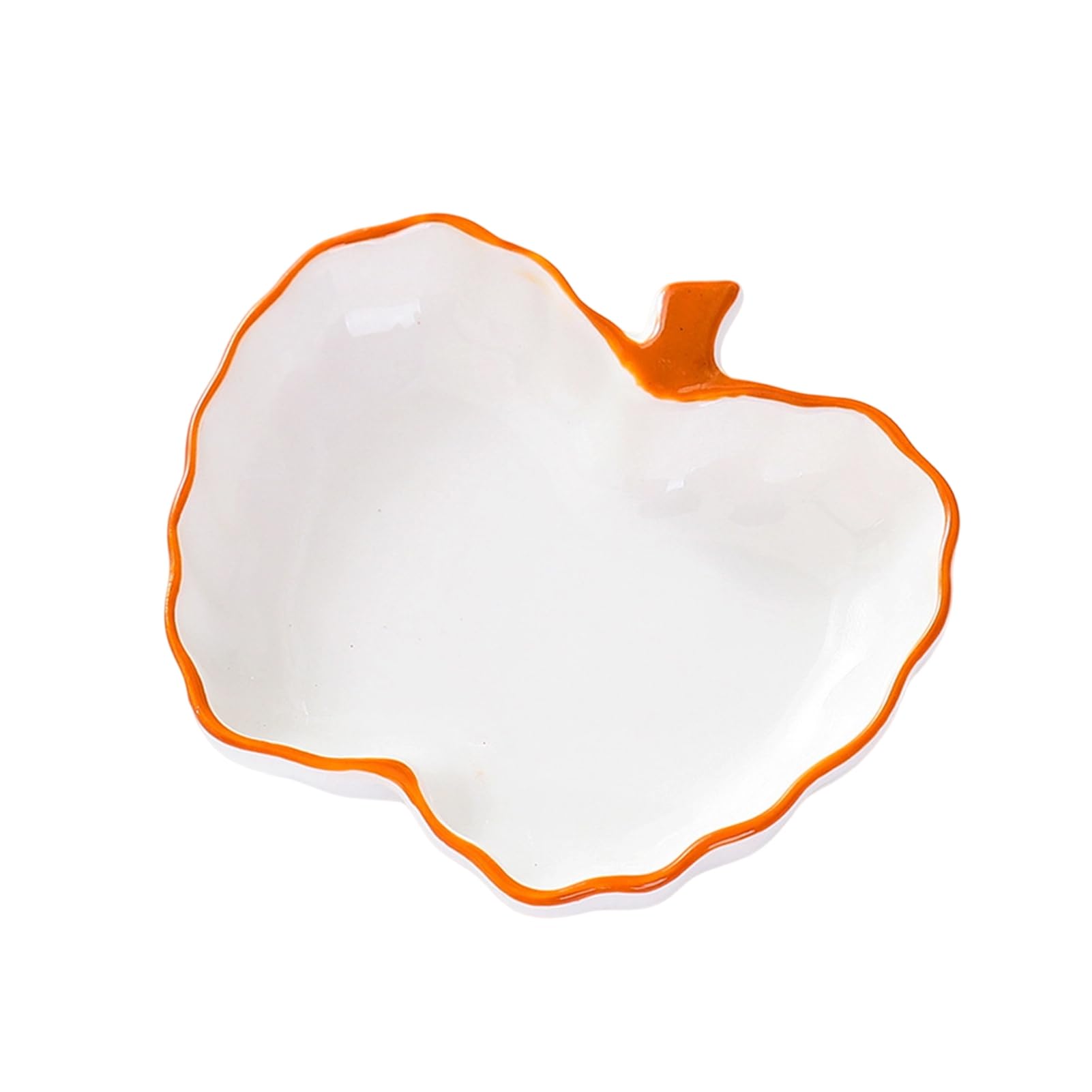 Glifora Ceramic Jewelry Dish for Women - Small Fruit Shaped Trinket Tray with Ruffle Trim, Desktop Key, Ring and Necklace Holder Organiser for Home and Bedroom