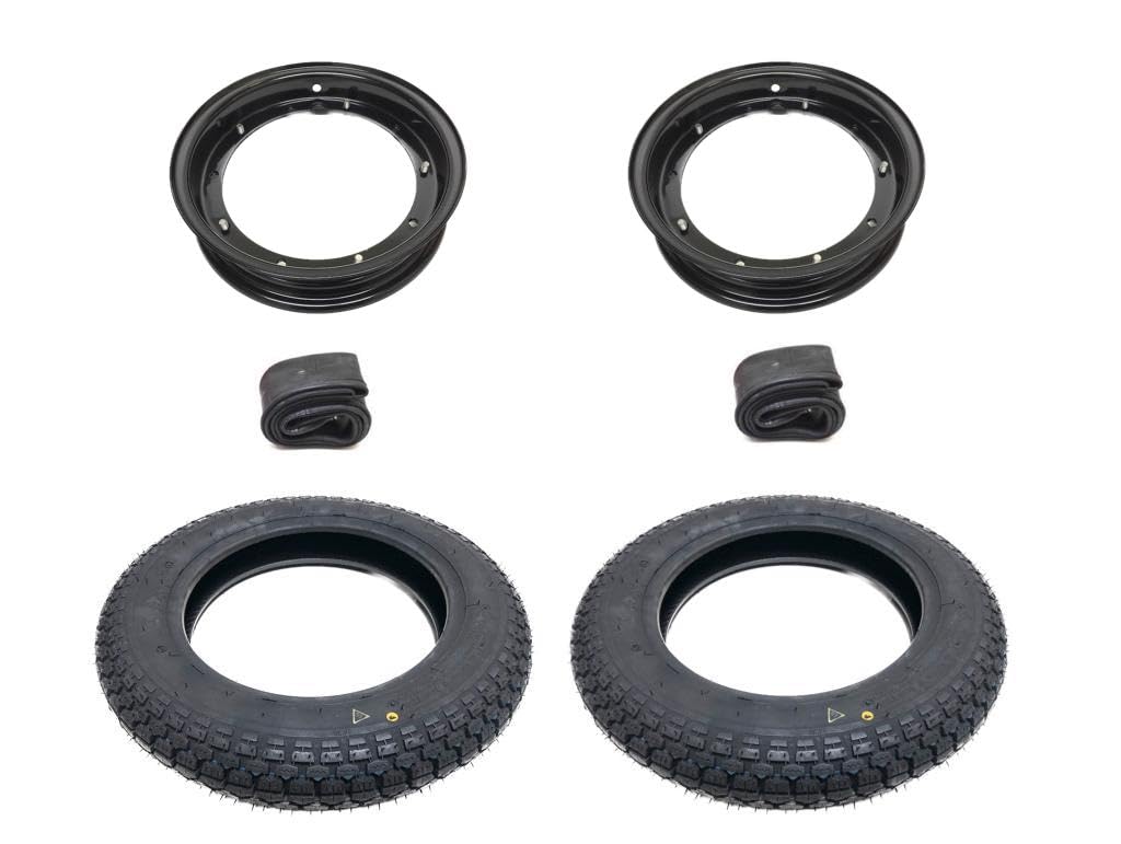 Komplettradsatz 3.50-10 passend für Vespa PK PX Sprint XL LML Star Motovespa T5 Rally – Reifen, Felgen & Schläuche Schwarz
