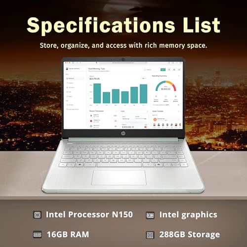 HP Stream 14" HD Laptop Intel N150 16GB RAM 288GB miniatura 3
