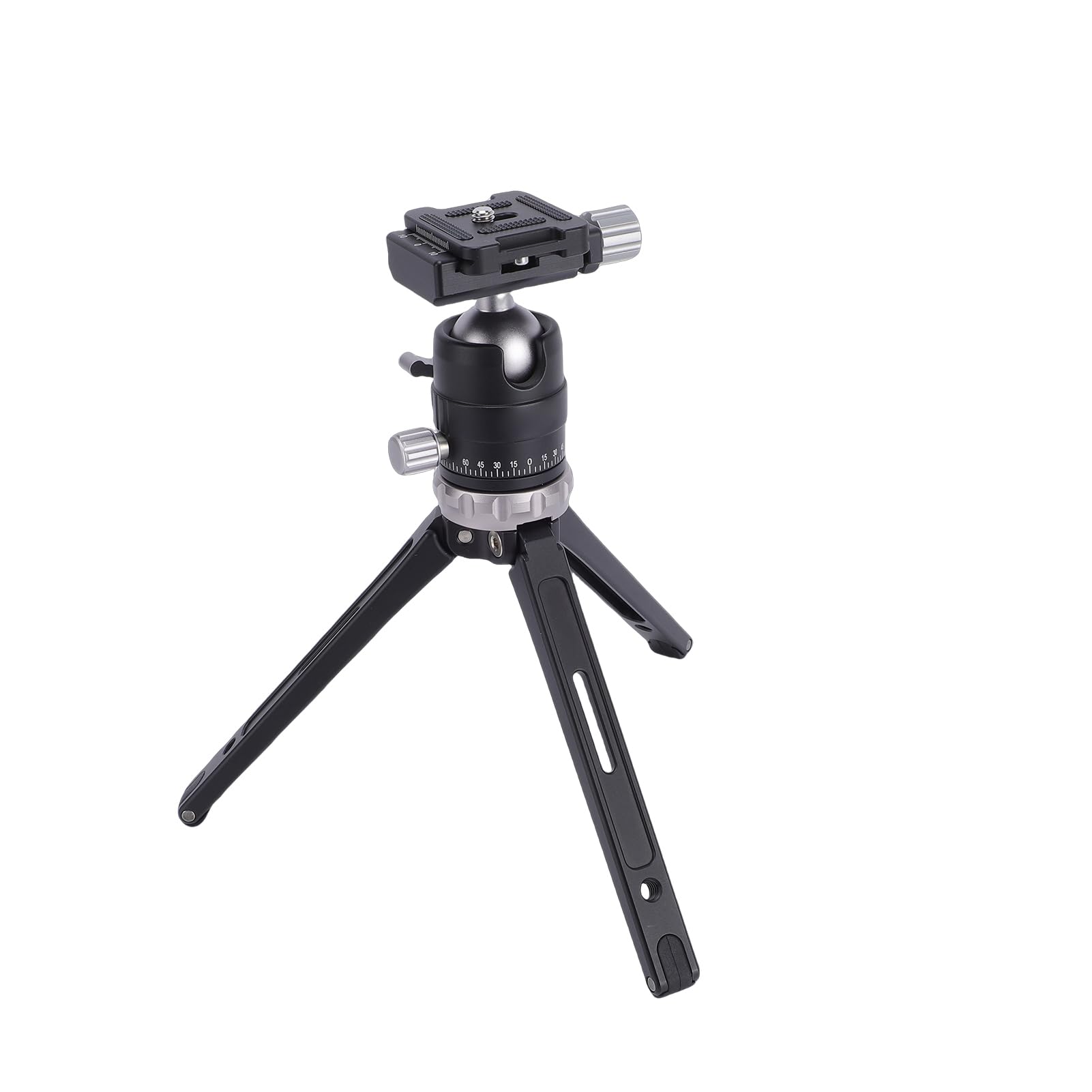 Treppiede Compatto per Fotocamera Supporto per Treppiede Portatile con Testa a Sfera da 360 Gradi per Registrazione Video da Viaggio in Alluminio 363 G (GREY)