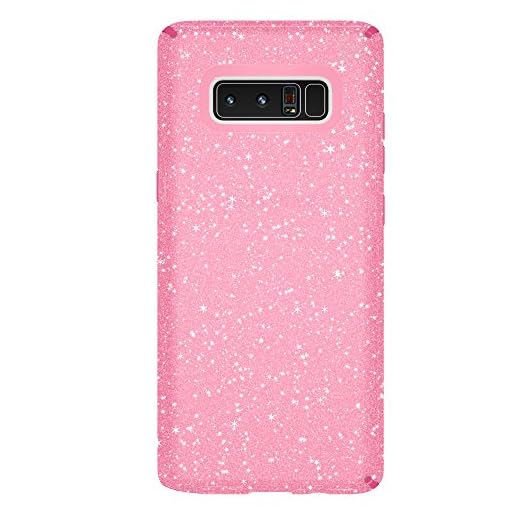 Speck Products Presidio Clear + Glitter Cell Phone Case for Samsung Galaxy Note8 - Bella Pink With Gold Glitter/Bella Pink Presidio Clear + Glitter