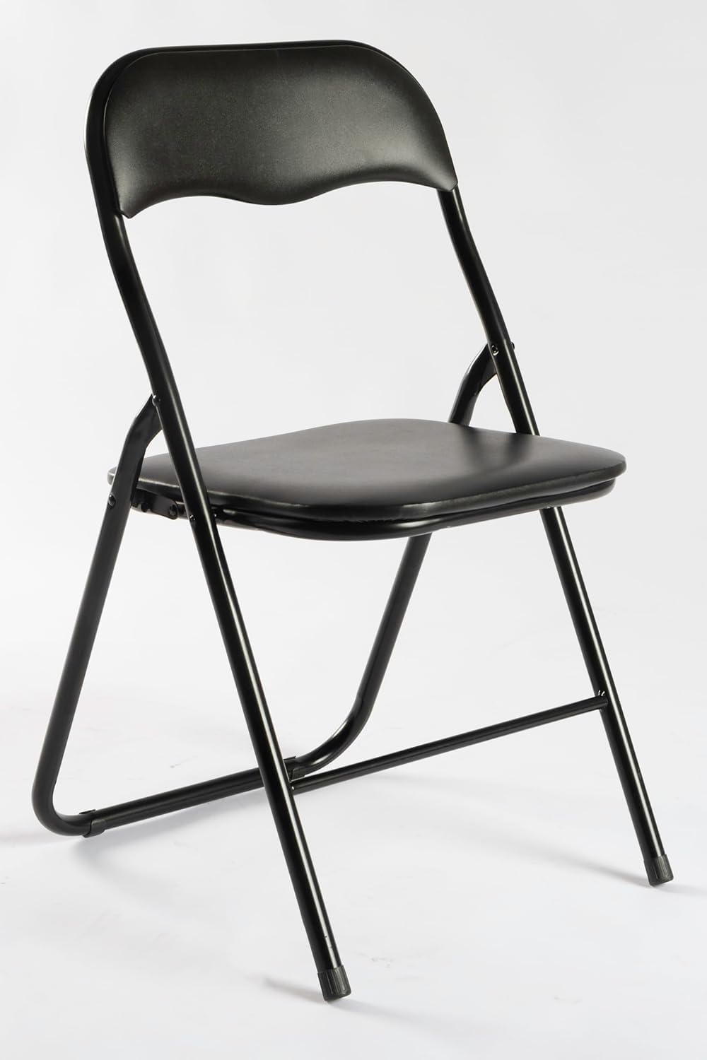 DUPI Silla Plegable de Metal | Acolchada y Cómoda | Uso en Cocina, Oficina, Camping | No Requiere Montaje | para Espacios Pequeños | Sintético | Pack de 4 Unidades | Negro