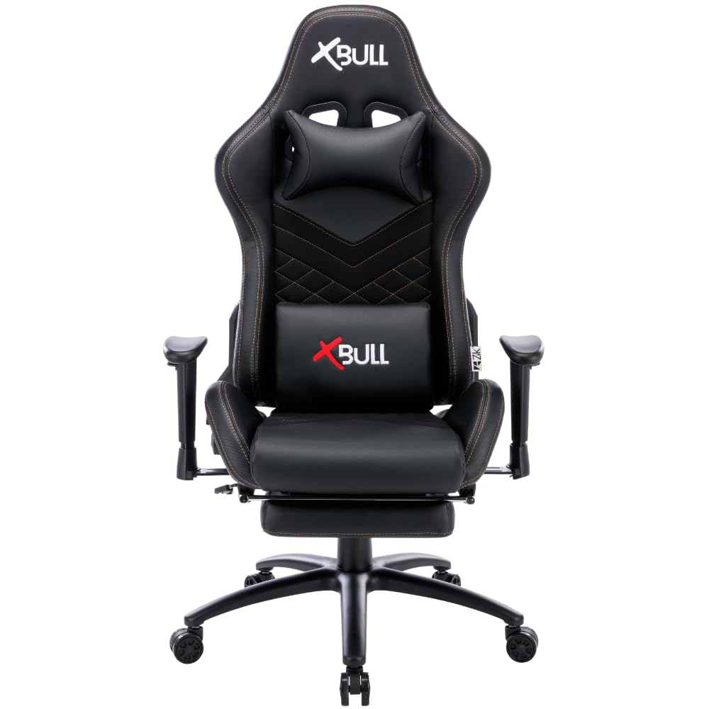 X-Bull - Sedia Gaming Ergonomica XL, Poltrona Gamer Ideale per Lavorare al PC, Sedia da Ufficio con Supporto Lombare, Reclinabile e Completamente Regolabile, Gaming Chair con Poggiapiedi in Tessuto