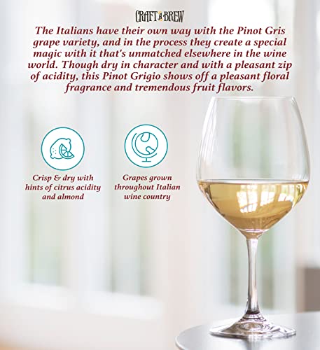 Image of Craft A Brew - Pinot Grigio Wine Recipe Kit - 1 Gallon - Ingredients for Home Brewing Wine - Wine Making Ingredients and Supplies