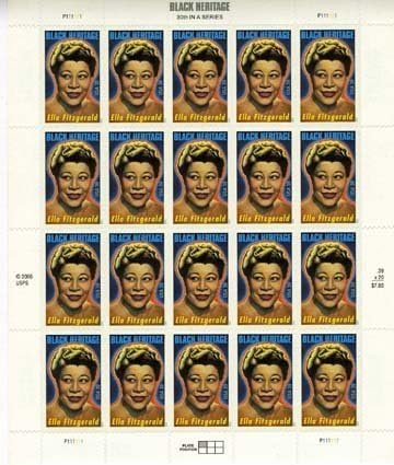 Ella Fitzgerald 20 x 39 Cent US Postage Stamps Scot #4120 by USPS