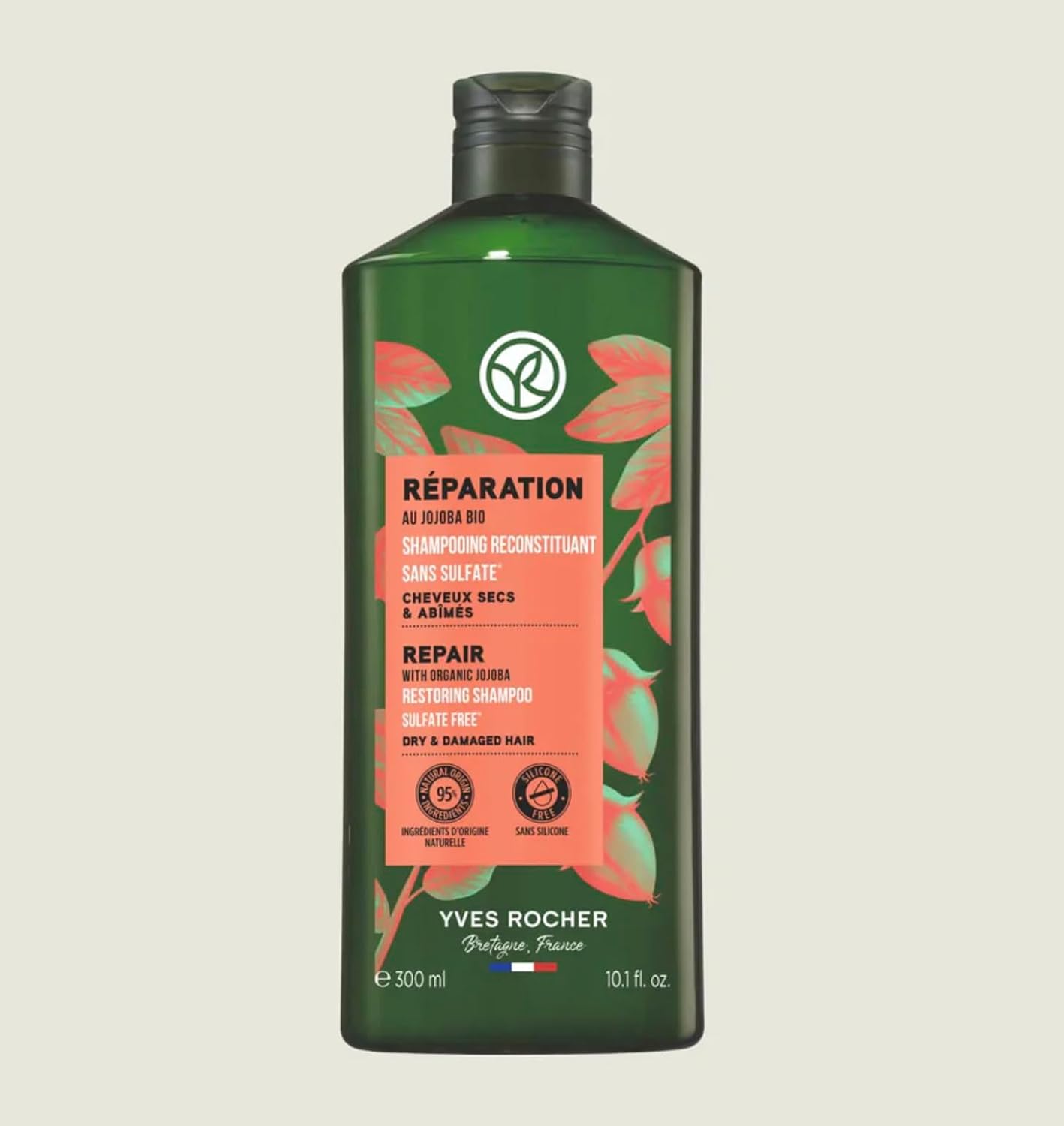 Yves Rocher Shampoo Nourishing & Restoring Jojoba Oil Deep Hydration & Repair – Silicone-Free - 300 ml / 10.1 fl oz - Image 3