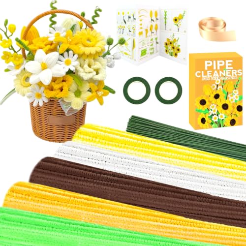 ZEIZHUBN Pfeifenreiniger Blumen Set, 270 Stück Pfeifenputzer zum Basteln, Pfeifenreiniger zum Basteln… – Ansicht 1