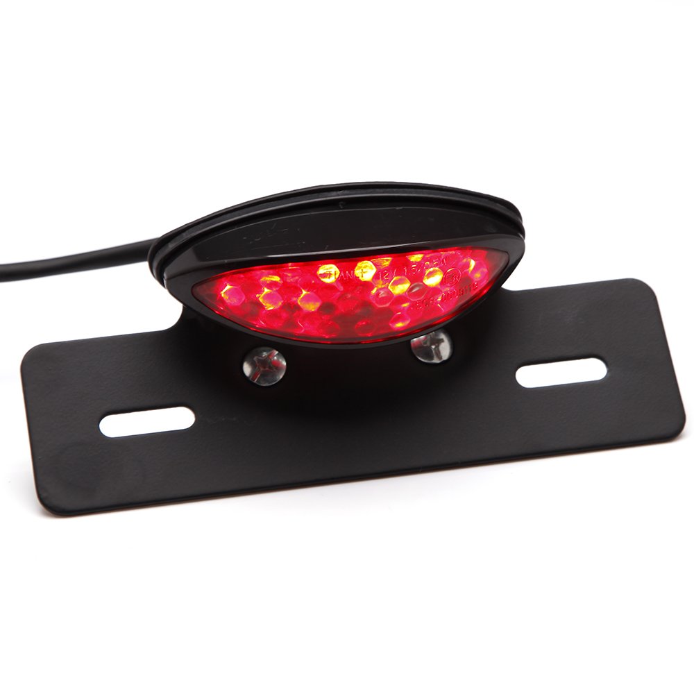 DREAMIZER Motocicleta Luces traseras LED Placa de matrícula integrada Lámpara de freno trasero para Racer Bobber Street Bike, Scooter, Cruiser.