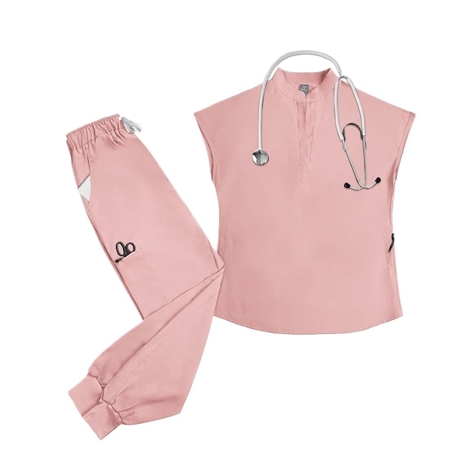 Divisa Infermiere Divise ospedaliere in Tessuto Elastico Morbido, Abbigliamento da Lavoro for Clinica, Top for Sala operatoria, Pantaloni, Abiti Chirurgici pour Le Bureau