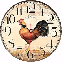 Toudorp 14 Inch Vintage Wall Clock Accurate Quartz Movement Silent Non Ticking Round Clocks Battery photo Toudorp 14 Inch Vintage Wall Clock Accurate Quartz Movement Silent Non Ticking Round Clocks Battery