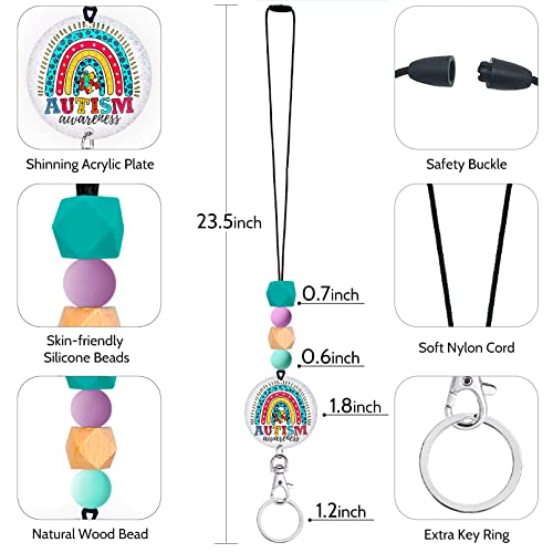Autism Awareness Lanyards For Id Badges And Keys, Be Kind Id Badge Holder With Lanyard, Silicone Beaded Breakaway Lanyard For Women Teacher Nurse, Id Card Holder Name Badge Holder, Lanyard Keychain #TOP4