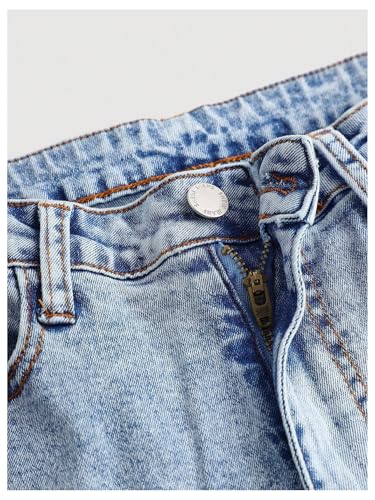 GORGLITTER Girl's Bow Baggy Jeans Wide Leg Flare Y2k Zipper Skinny Cute Denim Pants with Pockets3