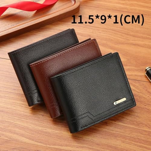 Male Bag Slim Multifunctional PU Money Coin Purses Portable 3 Colors Wallets(Brown)2
