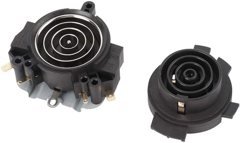 Electric Kettle Thermostat Switch and Base, Black ABS Material, 2.6x2.8x1.2 Inch Main Size, Temperature Control Replacement Part