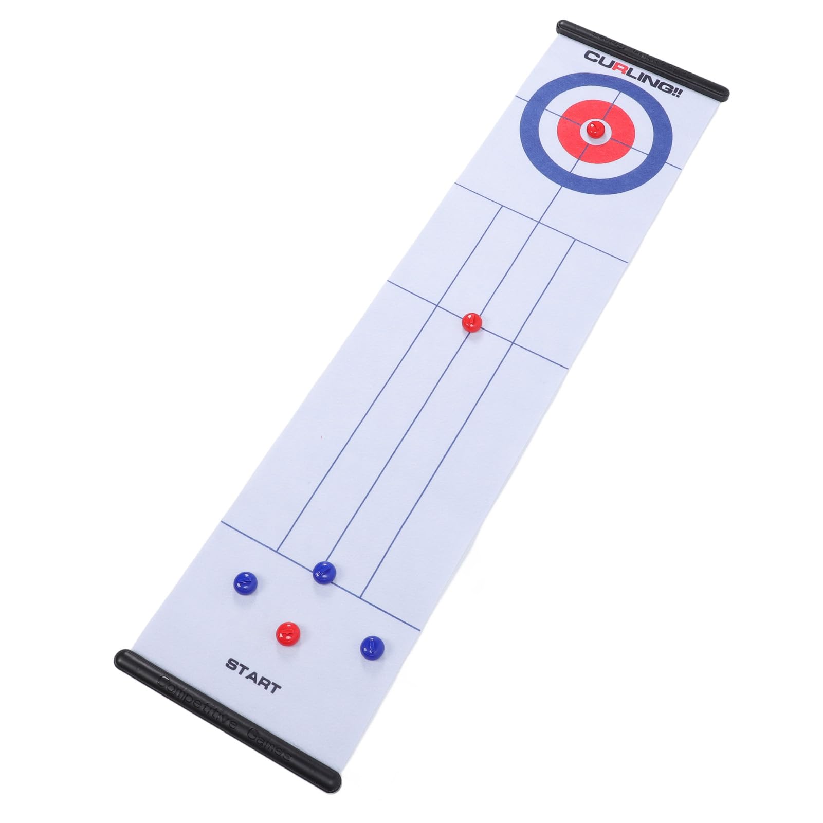 Generic Tisch-Curling-Spiel, Interaktives, Großes Matten-Kompakt-Roll-Up-Familienspiel, Tragbares Design, Eltern-Kind-Interaktion, Geeignet für Drinnen und Draußen