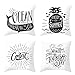 Lieson Fundas de almohada de 4 unidades, 40 x 40 cm, color negro, blanco, piña de ballena, color inglés, poliéster