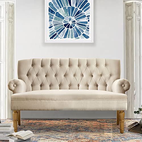 Rosevera Hermosa Para Sala Love Seats Furniture Sofa In A Box Long Couches For Living Room Settee Loveseat, Standard, Pearl Beige #TOP2