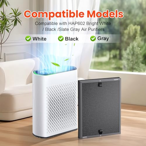 Image of 2 Pack HAP602 Replacement Filter for ECOSELF HAP602 HAP602WF Air Purifier | 3-in-1 True HEPA Activated Carbon High-Efficiency Filter for Home Large Room