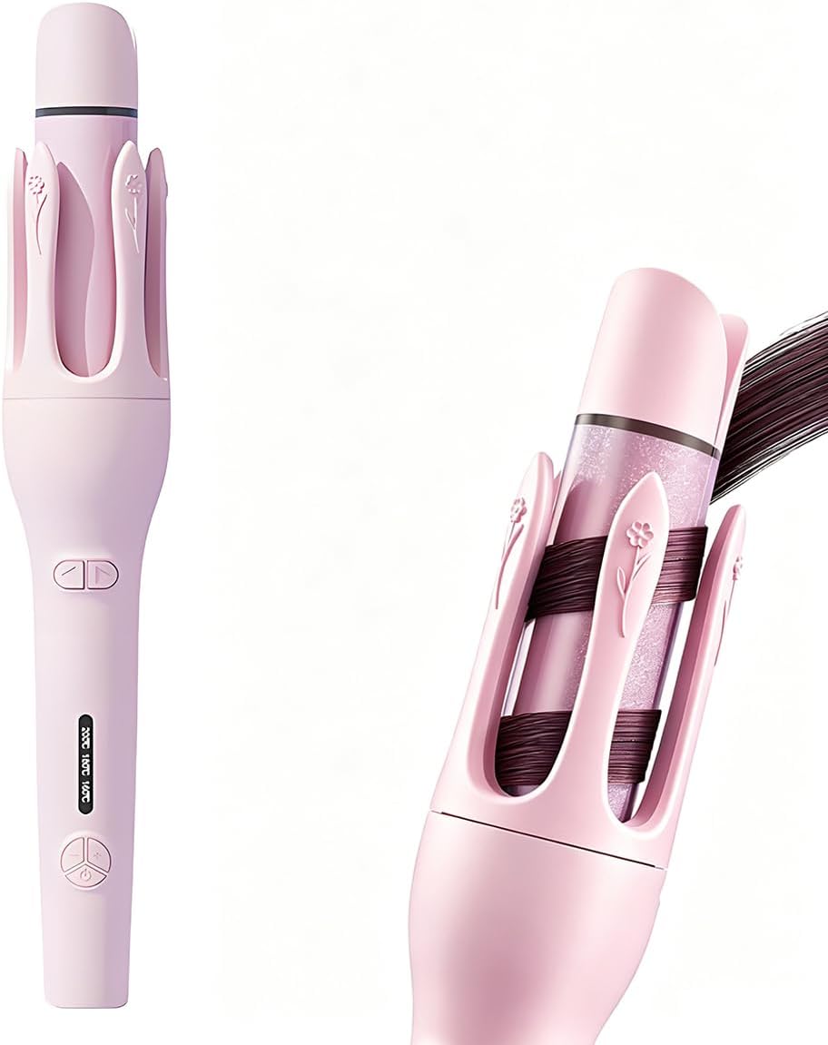 Karramlili 2026 Upgraded Fully Automatic Curling Iron, 2-in-1 Curling and Straightening, 32mm Rotating Curler with 30s Fast Heat, 3 Temp for All Hair Types, Dual Voltage Travel, Anti-Scald, Ionic