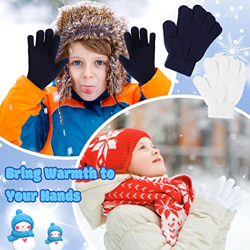 Handepo 24 Pairs Knit Kids Gloves Bulk Winter Warm Gloves for Boy Girl Toddler3