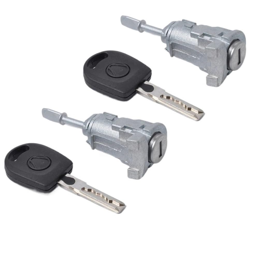 Hzsmyxgs One Color Car Door Lock Compatible With Skoda For Fabia 1998 1999 2000 2001 2002 2003 2004 2005 2006 2007 604837167 604837168 Door Lock Cylinder Key(A Pair)