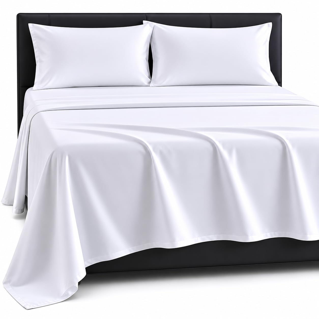 Flat Sheet 100% Egyptian Cotton & microfiber 200 Thread Count double Bed Sheets - Breathable and Fade Resistant Hotel Bedding Flat Sheets White, Double, Egyptian Cotton