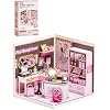 Rolife Super Creator Pink Beauty Secret DIY Miniature House Kit - No Glue Plastic Click-Assembly Dollhouse with Type-C LED Light - Stackable Room Box Toy for Adults and Teens (115 PCS)