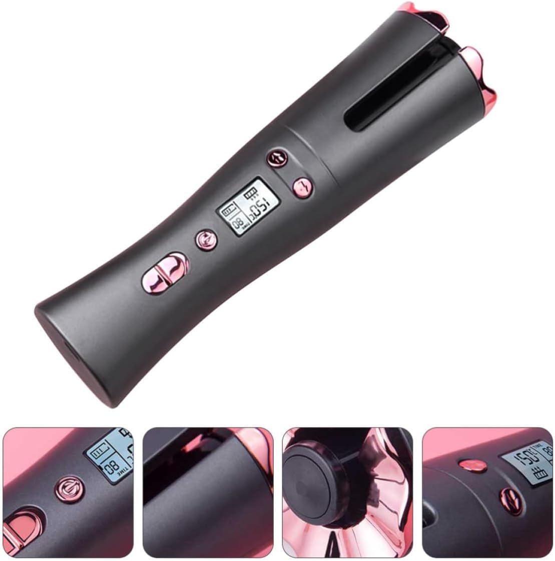 OSALADI Cordless Reduces Hair Loss and Damage Hair Curler with Ceramic Barrel Automatic Rechargeable 5200mah Battery Adjustable Temperature 150-200℃ Portable Styling Tool Anywhere
