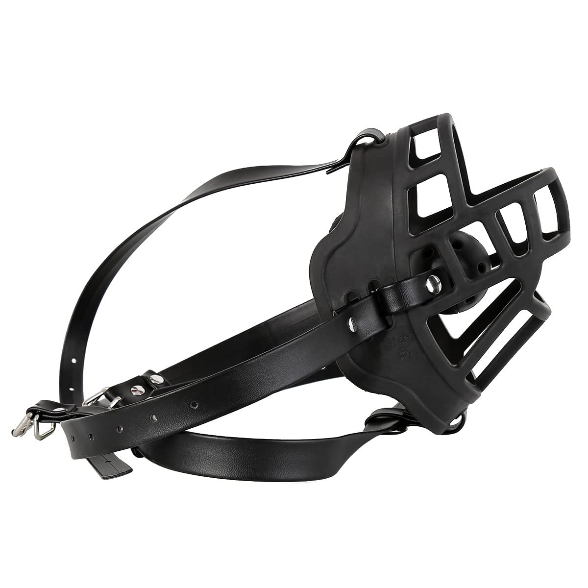 BDSM Open Mouth Gag Dog Muzzle Ball Gag SM Adjustable Open Mouth Ball Gag Fetish Head Harness for Men Women Adults Bondage Restraints Sex Play, Erotic Sex Toy for Couples Flirt Slave Roleplay