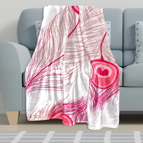 Couverture polaire plume rose microfibre douce jeté de canapé chaud - 6