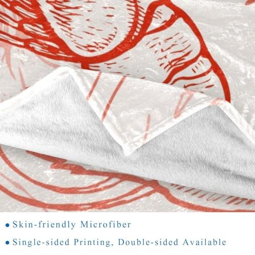Couverture molleton microfibre 150x200 motif crevettes - 3