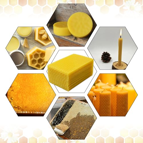 20 peças de cera de abelha DIY kit de fabricação de velas, folhas de favo de mel de cera de abelha n