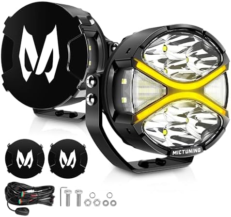 MICTUNING K6+ 4 Inch LED Light Bar, 160W Dual-Color Off-Road Ligh...