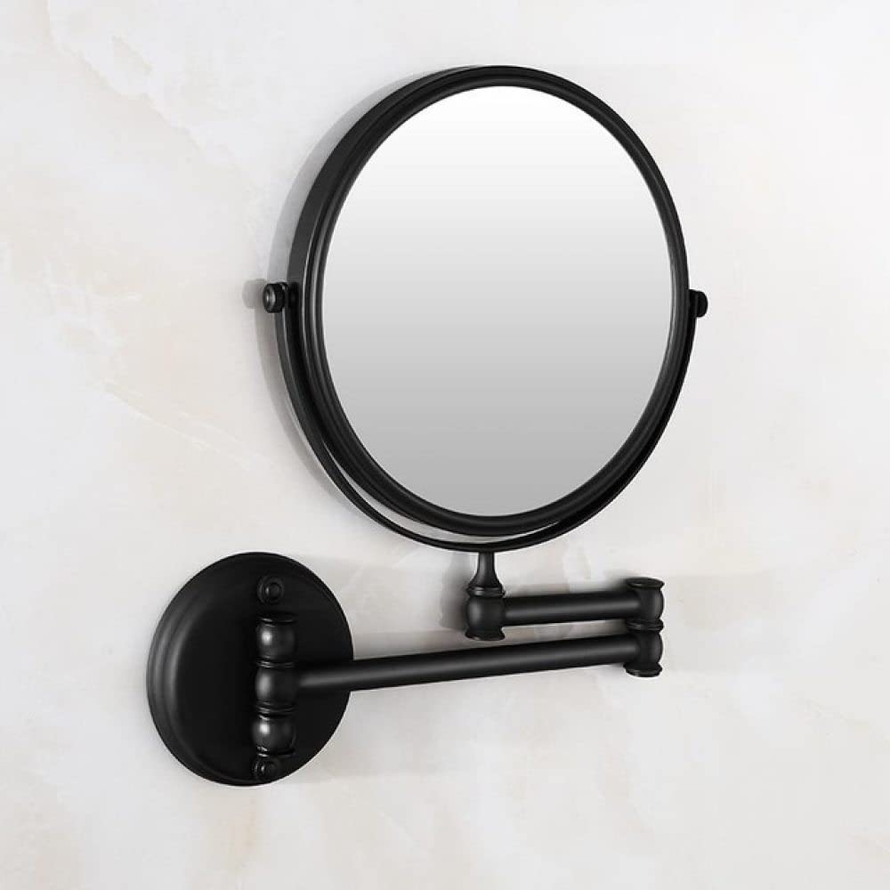 Soporte para cepillo de baño negro con gancho para bata y espejo de acero 304