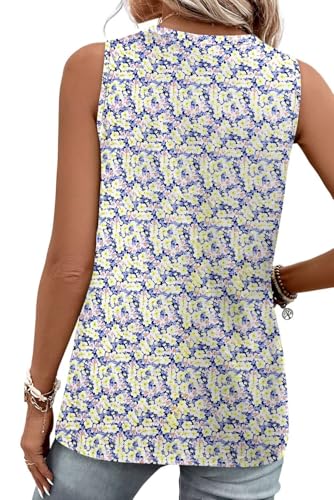 KISSMODA Womens Boho Tops for Summer Sleeveless Tanks Loose Fit Casual Blouse Daily Shirts for Leggings (S-3XL)