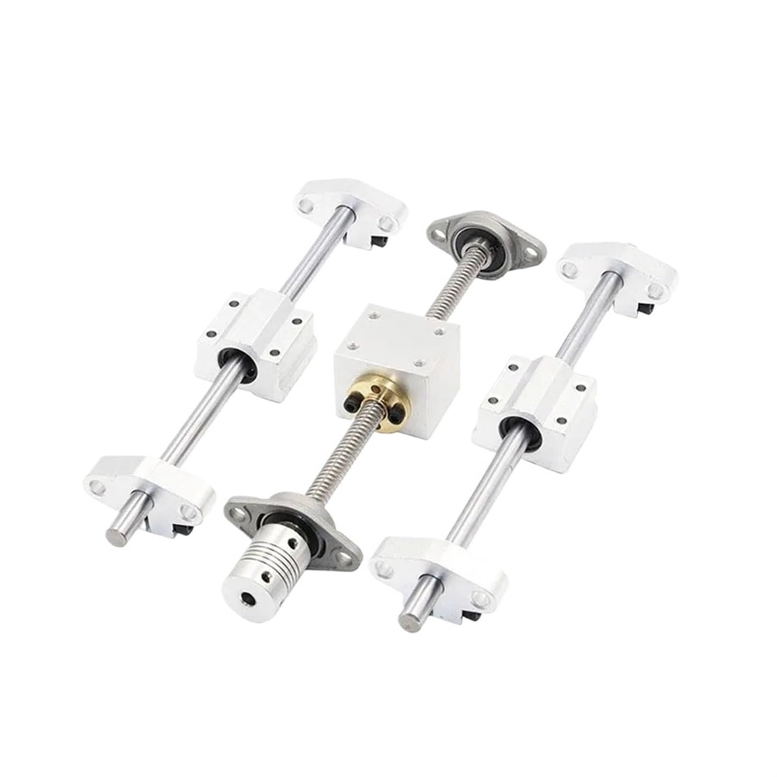 Metal Ball Screw nut end Processing T20 Trapezoidal Screw Nut Set with Support Seat KP004 Holder Vertical Kit Lead 4mm Diameter 20mm Length 100-1000mm(150mm)