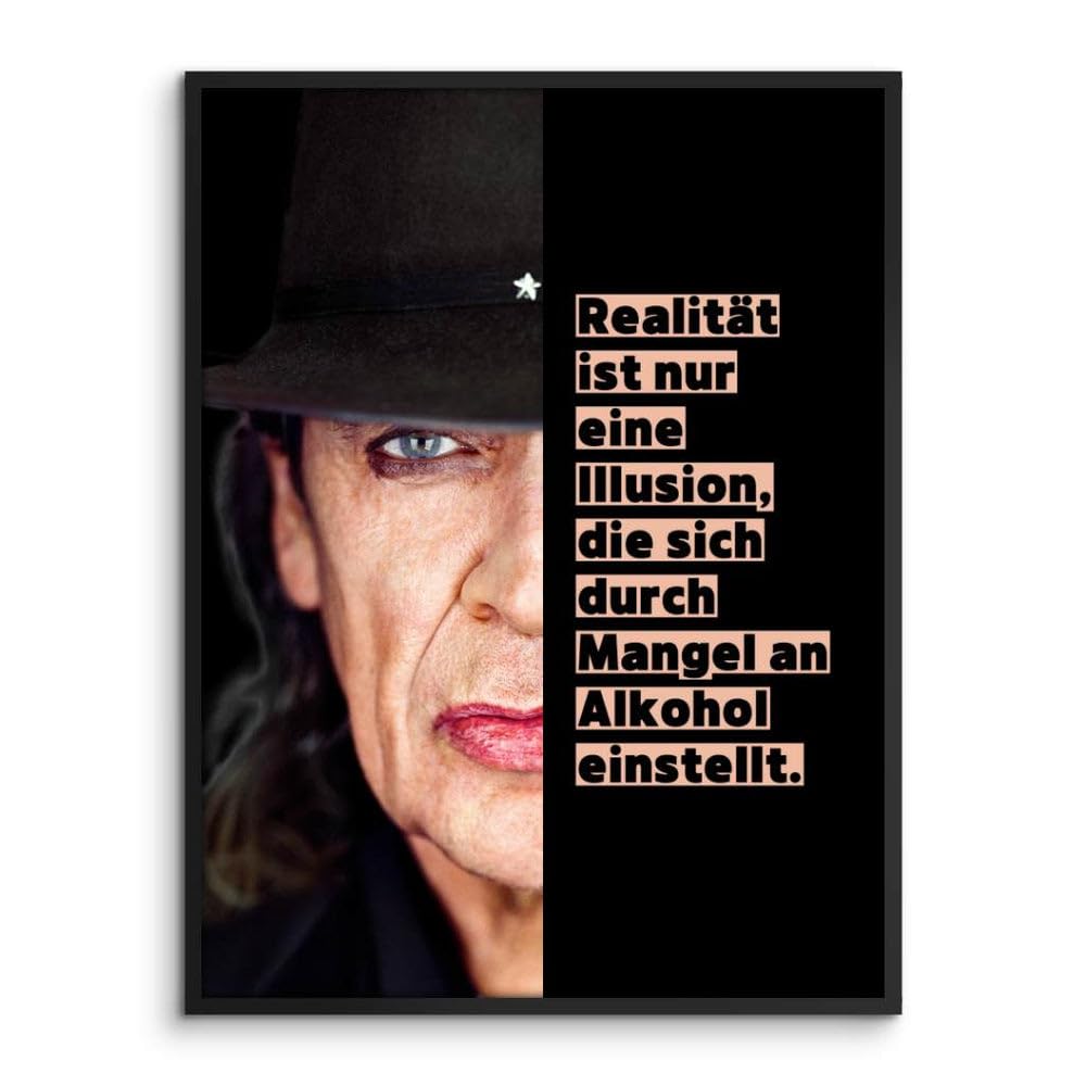 CANVEO Udo Lindenberg Bild Poster Leinwand, Geschenk Musik Kunstdruck, Rockmusik Deutschrock Rocklegende Wandbild, Spruch Zitat Musiklegende, Musikliebhaber Fanartikel