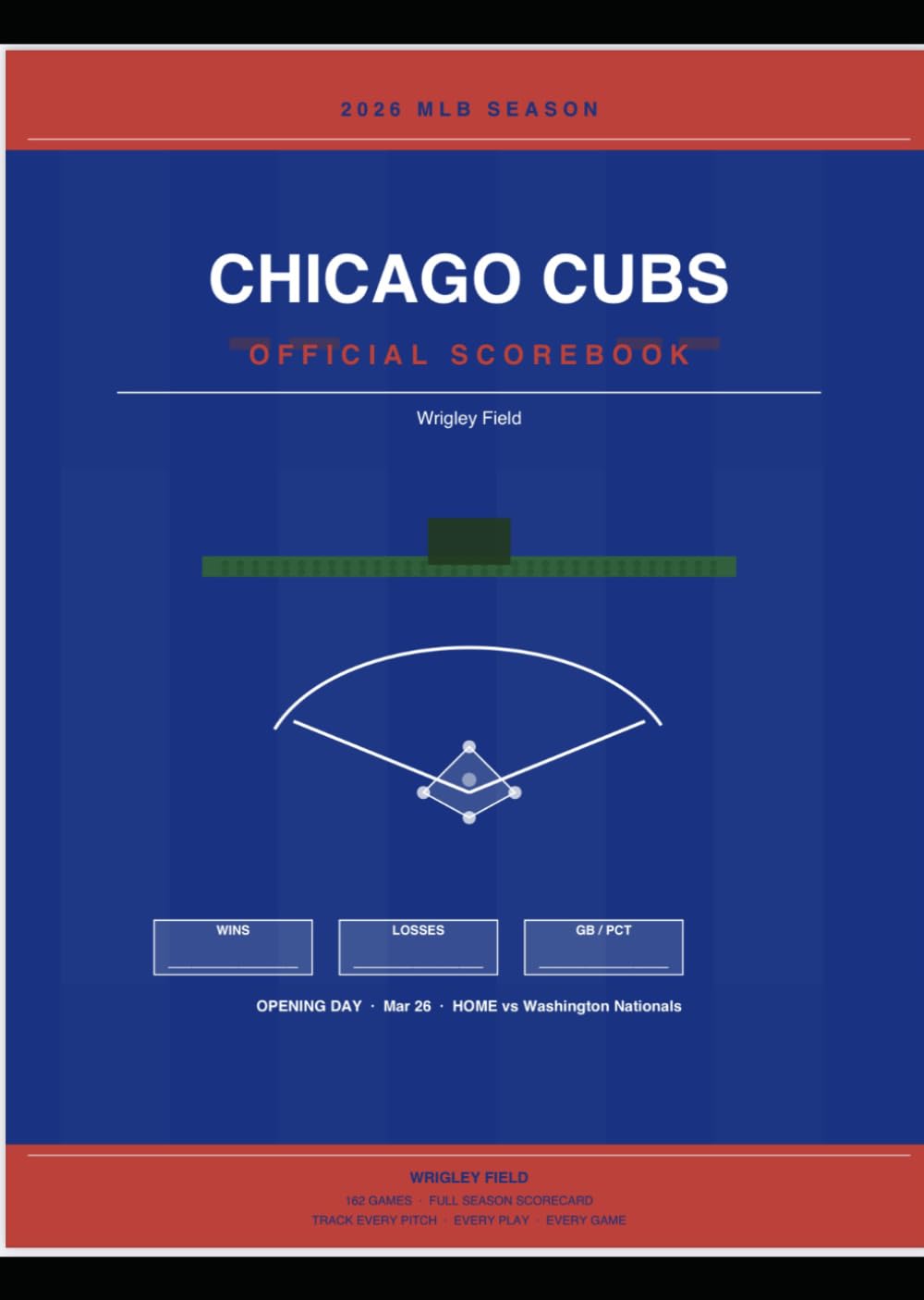Chicago Cubs 2026 Scorebook